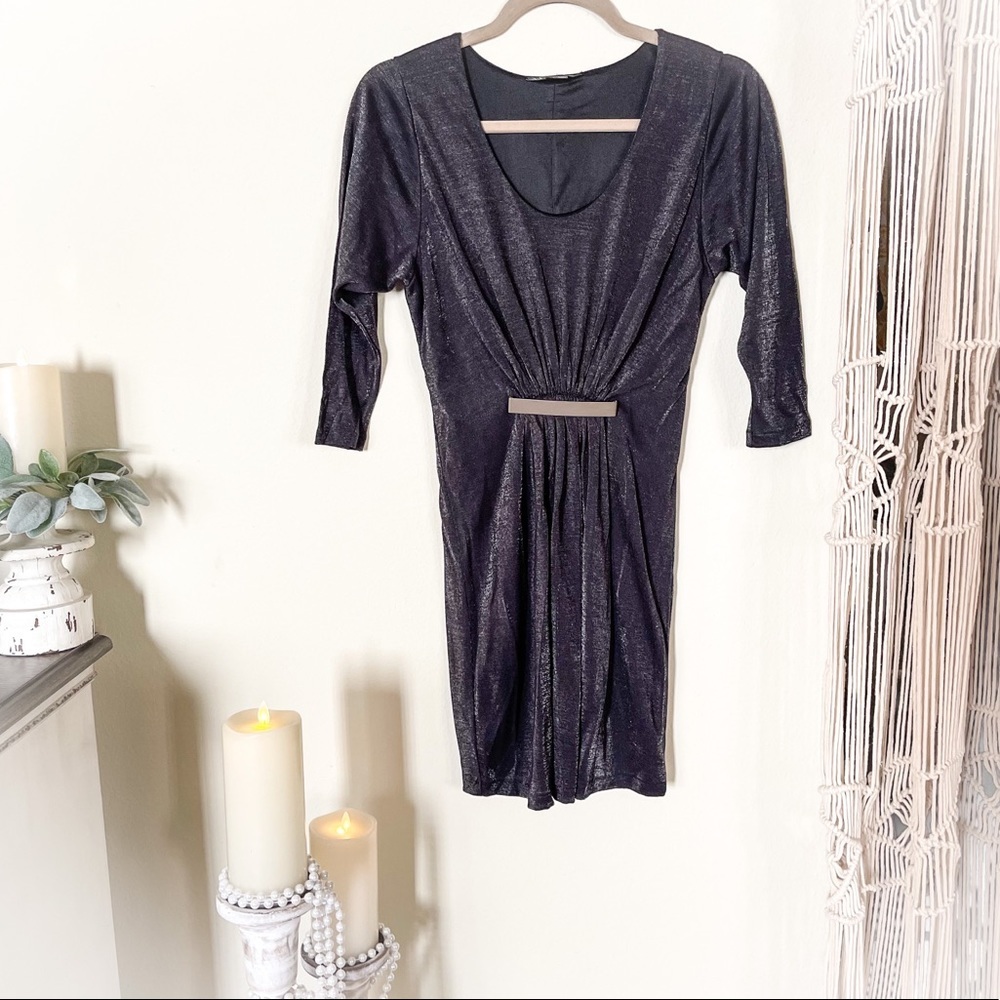 Armani Exchange Charcoal Midi Dress